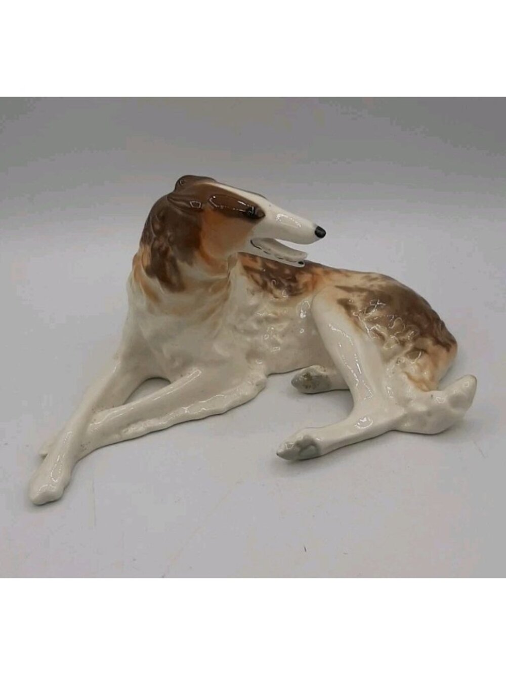 Vintage Lomonosov USSR Russian Porcelain Greyhound Dog Figure Sighthound 8"